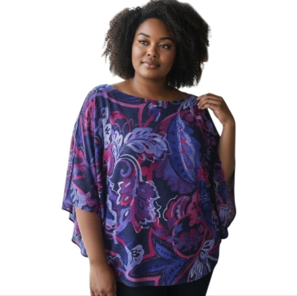 **HP**Chico's Purple Pink Relaxed Blouse Sz. 2X